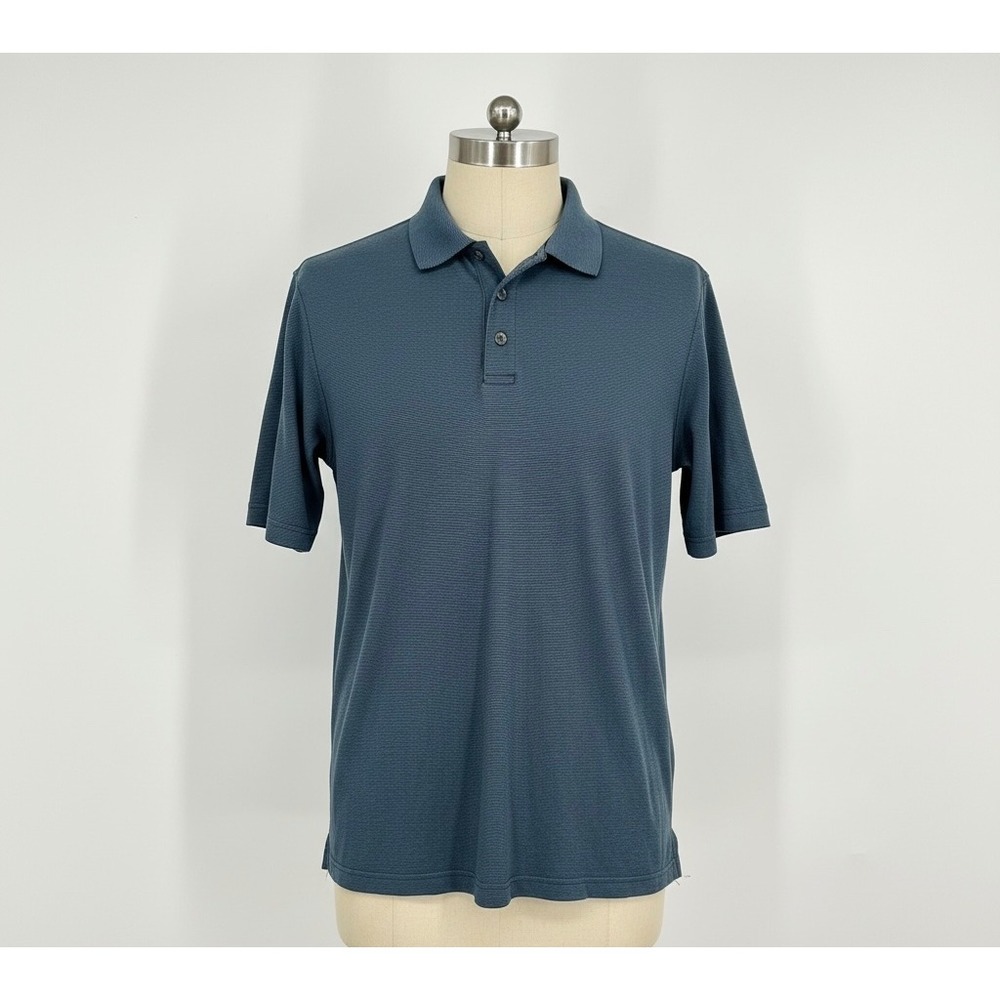 Van Heusen Polo Shirt Mens 2XLT Tall Blue Striped‎ Short Sleeve Pocket